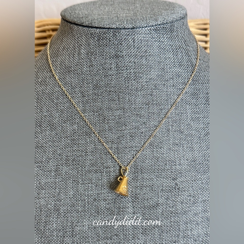 NWT Elegant Gold Tone Rah! Cheerleading Megaphone Charm Pendant Necklace